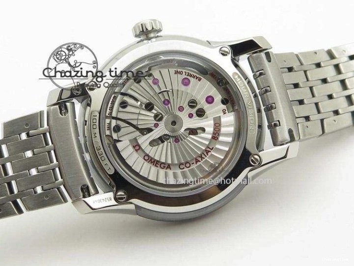 0823 De Ville Hour Vision Co-Axial 41mm SS V6F Best Edition Black Dial On SS Bracelet A BestValue 8277